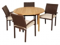 Amazonia Teak Colorado 5-Piece Teak Wicker Patio Dining Set 1