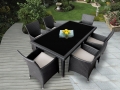 Genuine Ohana Outdoor Patio Wicker Furniture 7pc All Weather Dining Set 10