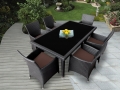 Genuine Ohana Outdoor Patio Wicker Furniture 7pc All Weather Dining Set 11