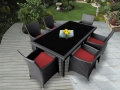 Genuine Ohana Outdoor Patio Wicker Furniture 7pc All Weather Dining Set