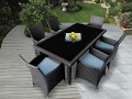 Genuine Ohana Outdoor Patio Wicker Furniture 7pc All Weather Dining Set 5