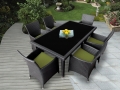 Genuine Ohana Outdoor Patio Wicker Furniture 7pc All Weather Dining Set 6