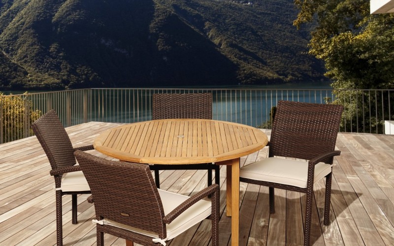 Amazonia Teak Colorado 5-Piece Teak/Wicker Patio Dining Set Review