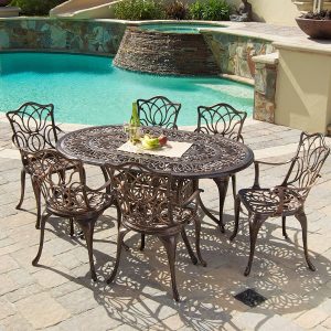 Gardena Cast Aluminum Outdoor Dining Set